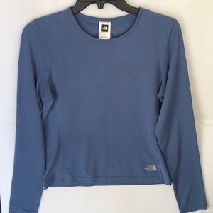 The North Face VaporWick Crew Neck Long Sleeve Blue Shirt Top Size M